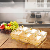 Maxbell Dried Fruit Tray with Lid Dessert Dividing Plate for Sweet Cookies Nuts Home Brown