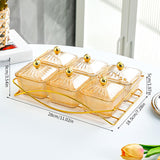 Maxbell Dried Fruit Tray with Lid Dessert Dividing Plate for Sweet Cookies Nuts Home Brown