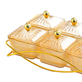 Maxbell Dried Fruit Tray with Lid Dessert Dividing Plate for Sweet Cookies Nuts Home Brown