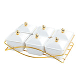 Maxbell Dried Fruit Tray with Lid Dessert Dividing Plate for Sweet Cookies Nuts Home White