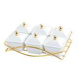 Maxbell Dried Fruit Tray with Lid Dessert Dividing Plate for Sweet Cookies Nuts Home White