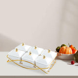 Maxbell Dried Fruit Tray with Lid Dessert Dividing Plate for Sweet Cookies Nuts Home White