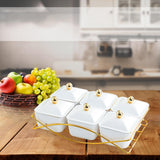 Maxbell Dried Fruit Tray with Lid Dessert Dividing Plate for Sweet Cookies Nuts Home White