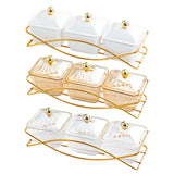 Maxbell Nordic Serving Platter with Lid 3 Snack Serving Bowls for Home Sweet Cookies Brown