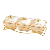 Maxbell Nordic Serving Platter with Lid 3 Snack Serving Bowls for Home Sweet Cookies Brown