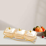 Maxbell Nordic Serving Platter with Lid 3 Snack Serving Bowls for Home Sweet Cookies Brown