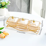 Maxbell Nordic Serving Platter with Lid 3 Snack Serving Bowls for Home Sweet Cookies Brown