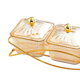 Maxbell Nordic Serving Platter with Lid 3 Snack Serving Bowls for Home Sweet Cookies Brown