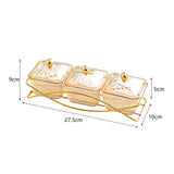 Maxbell Nordic Serving Platter with Lid 3 Snack Serving Bowls for Home Sweet Cookies Brown