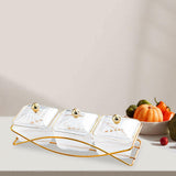 Maxbell Nordic Serving Platter with Lid 3 Snack Serving Bowls for Home Sweet Cookies Clear