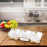 Maxbell Nordic Serving Platter with Lid 3 Snack Serving Bowls for Home Sweet Cookies Clear