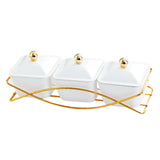 Maxbell Nordic Serving Platter with Lid 3 Snack Serving Bowls for Home Sweet Cookies White