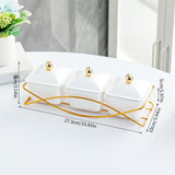 Maxbell Nordic Serving Platter with Lid 3 Snack Serving Bowls for Home Sweet Cookies White