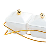 Maxbell Nordic Serving Platter with Lid 3 Snack Serving Bowls for Home Sweet Cookies White