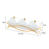 Maxbell Nordic Serving Platter with Lid 3 Snack Serving Bowls for Home Sweet Cookies White