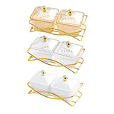 Maxbell Compartment Appetizer Food Display Dish Platter with Lid for Party Nuts Home Brown