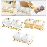 Maxbell Compartment Appetizer Food Display Dish Platter with Lid for Party Nuts Home Brown