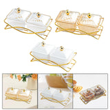 Maxbell Compartment Appetizer Food Display Dish Platter with Lid for Party Nuts Home Brown