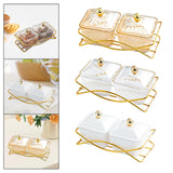 Maxbell Compartment Appetizer Food Display Dish Platter with Lid for Party Nuts Home Brown