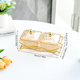 Maxbell Compartment Appetizer Food Display Dish Platter with Lid for Party Nuts Home Brown