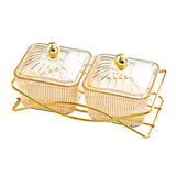 Maxbell Compartment Appetizer Food Display Dish Platter with Lid for Party Nuts Home Brown