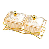 Maxbell Compartment Appetizer Food Display Dish Platter with Lid for Party Nuts Home Brown