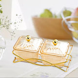 Maxbell Compartment Appetizer Food Display Dish Platter with Lid for Party Nuts Home Brown