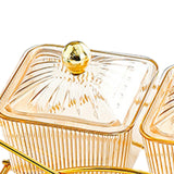 Maxbell Compartment Appetizer Food Display Dish Platter with Lid for Party Nuts Home Brown