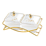 Maxbell Compartment Appetizer Food Display Dish Platter with Lid for Party Nuts Home Clear