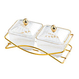 Maxbell Compartment Appetizer Food Display Dish Platter with Lid for Party Nuts Home Clear