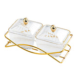 Maxbell Compartment Appetizer Food Display Dish Platter with Lid for Party Nuts Home Clear