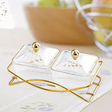 Maxbell Compartment Appetizer Food Display Dish Platter with Lid for Party Nuts Home Clear