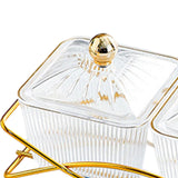 Maxbell Compartment Appetizer Food Display Dish Platter with Lid for Party Nuts Home Clear