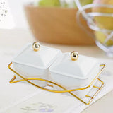 Maxbell Compartment Appetizer Food Display Dish Platter with Lid for Party Nuts Home White
