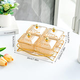 Maxbell Nordic Serving Platter with Lid and Handle for Party Appetizer Sweet Cookies Brown