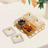 Maxbell Nordic Serving Platter with Lid and Handle for Party Appetizer Sweet Cookies Brown