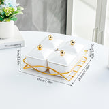 Maxbell Nordic Serving Platter with Lid and Handle for Party Appetizer Sweet Cookies White