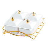 Maxbell Nordic Serving Platter with Lid and Handle for Party Appetizer Sweet Cookies White