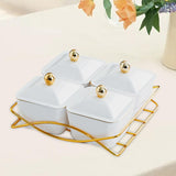 Maxbell Nordic Serving Platter with Lid and Handle for Party Appetizer Sweet Cookies White