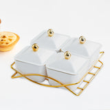 Maxbell Nordic Serving Platter with Lid and Handle for Party Appetizer Sweet Cookies White