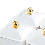 Maxbell Nordic Serving Platter with Lid and Handle for Party Appetizer Sweet Cookies White