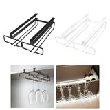 Maxbell Wine Glass Rack under Cabinet Metal Bar Hanger Shelf Kitchen Stemware Holder Black
