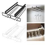 Maxbell Wine Glass Rack under Cabinet Metal Bar Hanger Shelf Kitchen Stemware Holder Black