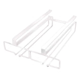 Maxbell Wine Glass Rack under Cabinet Metal Bar Hanger Shelf Kitchen Stemware Holder White
