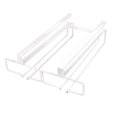 Maxbell Wine Glass Rack under Cabinet Metal Bar Hanger Shelf Kitchen Stemware Holder White
