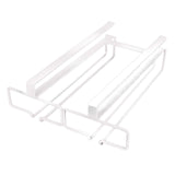 Maxbell Wine Glass Rack under Cabinet Metal Bar Hanger Shelf Kitchen Stemware Holder White
