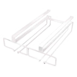 Maxbell Wine Glass Rack under Cabinet Metal Bar Hanger Shelf Kitchen Stemware Holder White