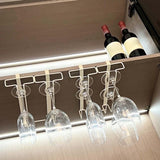 Maxbell Wine Glass Rack under Cabinet Metal Bar Hanger Shelf Kitchen Stemware Holder White