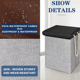 Maxbell Dirty Laundry Basket with Handle Washing Basket for Closets Travel Organizer Deep gray