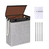 Maxbell Dirty Laundry Basket with Handle Washing Basket for Closets Travel Organizer Deep gray